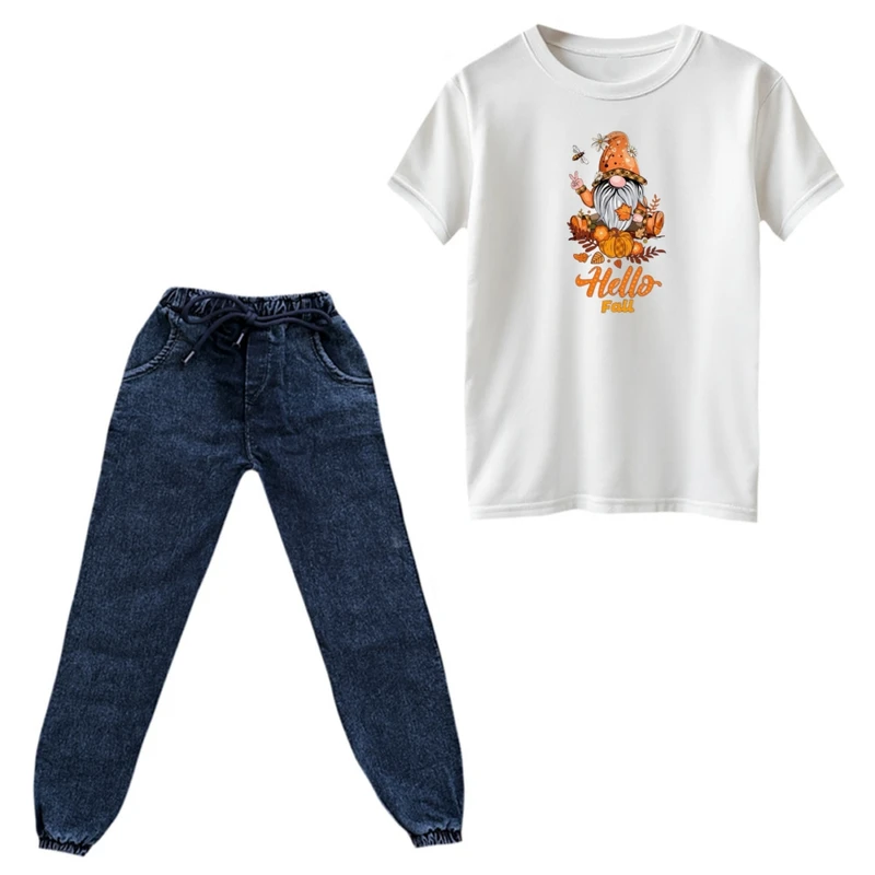 ست تی‌شرت و شلوار پسرانه مدل کوتوله پاییزی