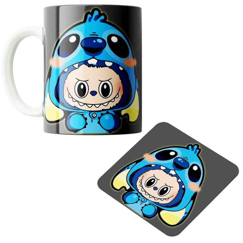 ماگ پاد آفرین مدل لبوبو کد z225 به همراه زیر لیوانی