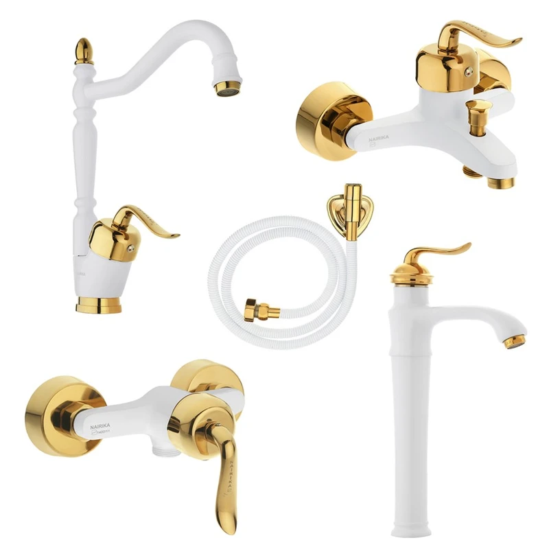 ست شیرآلات نایریکا مدل  قاجاری کد B-WG02 پایه بلند مجموعه 5 عددی