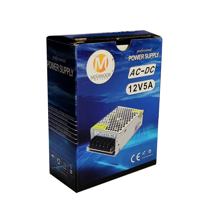 آداپتور سوئیچینگ 12 ولت 5 آمپر مدیا نور مدل BL-1 آداپتور سوئیچینگ 12 ولت 5 آمپر مدیا نور مدل BL-1