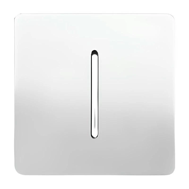 کلید تک پل صنایع آسیا الکتریک مدل  کریستال WHI-SLV بسته 10 عددی