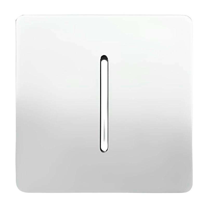 کلید تک پل صنایع آسیا الکتریک مدل  کریستال WHI-SLV بسته 10 عددی