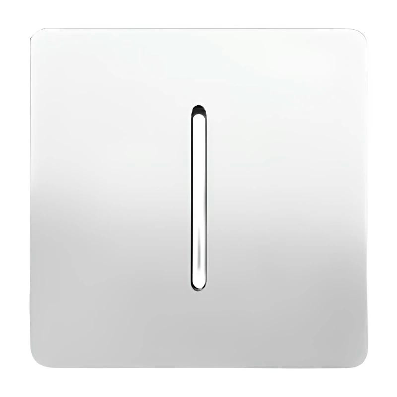 کلید تک پل صنایع آسیا الکتریک مدل  کریستال WHI-SLV بسته 10 عددی