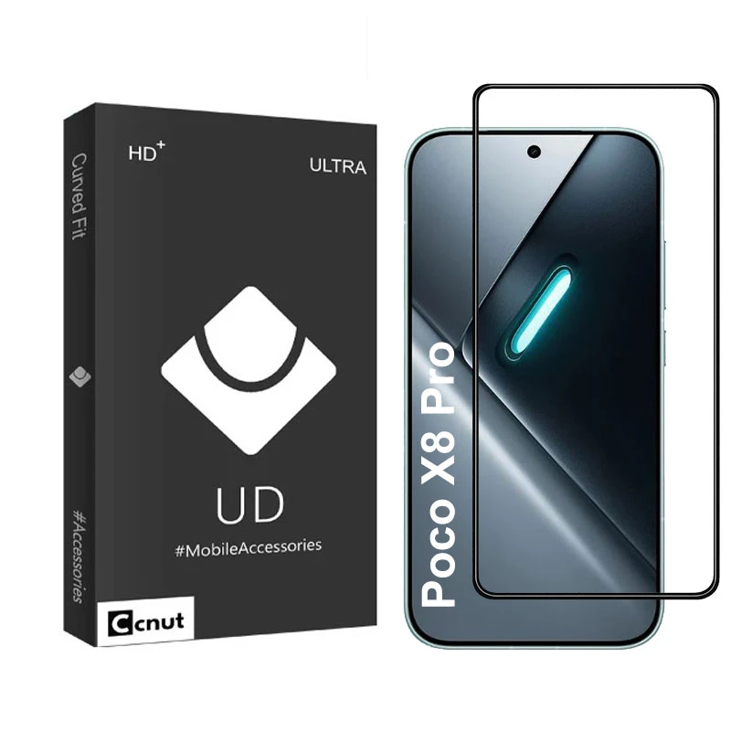 محافظ صفحه نمایش شیشه ای کوکونات مدل FULL-UDB مناسب برای گوشی موبایل شیائومی Poco X8 Pro