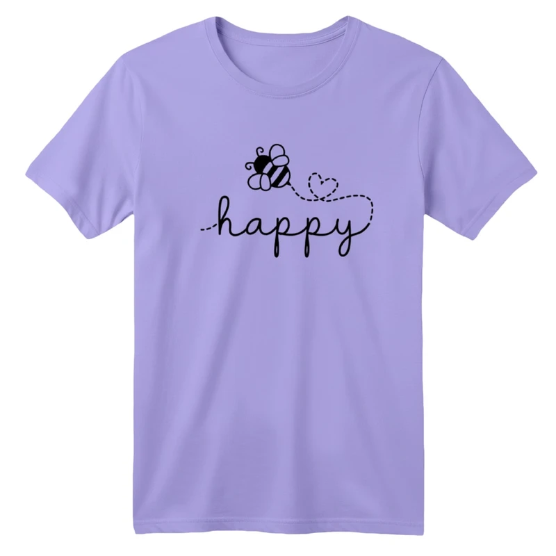 تی‌شرت آستین کوتاه لانگ یقه گرد بچگانه مدل زنبور خوشحال