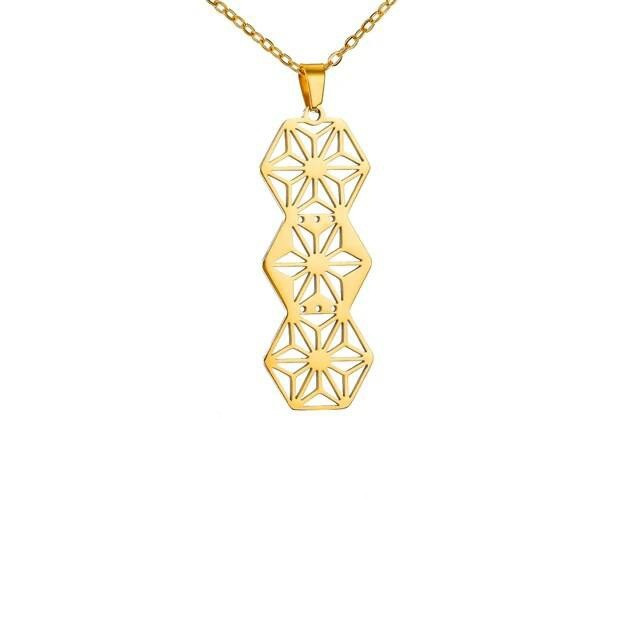 گردنبند طلا 18 عیار زنانه مدل شش ضلعی
