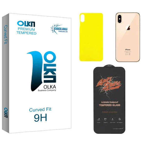 محافظ صفحه نمایش کولینگ مدل Olka  ANTI-STATIC مناسب برای گوشی موبایل اپل iPhone XS MAX  به همراه محافظ پشت گوشی