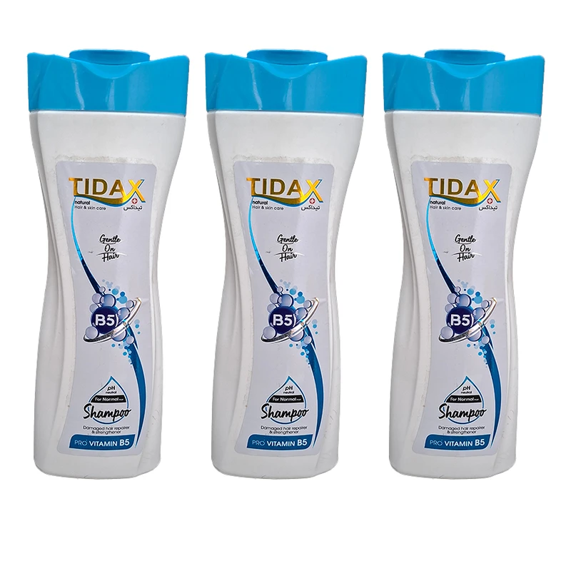 شامپو مو تیداکس مدل B5 مناسب برای موهای معمولی حجم 600 میلی لیتر مجموعه 3 عددی