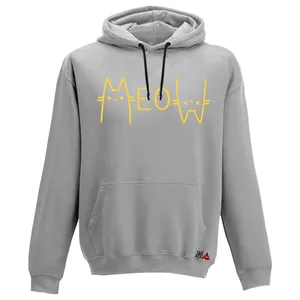 هودی زنانه مدل  گربه کد T09 رنگ طوسی