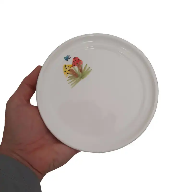 گلدان سرامیکی مدل فنجانی به همراه زیر گلدانی