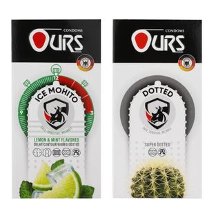 کاندوم تاخیری اورز مدل ICE MOHITO بسته 12 عددی به همراه کاندوم خاردار اورز مدل DOTTED بسته 12 عددی