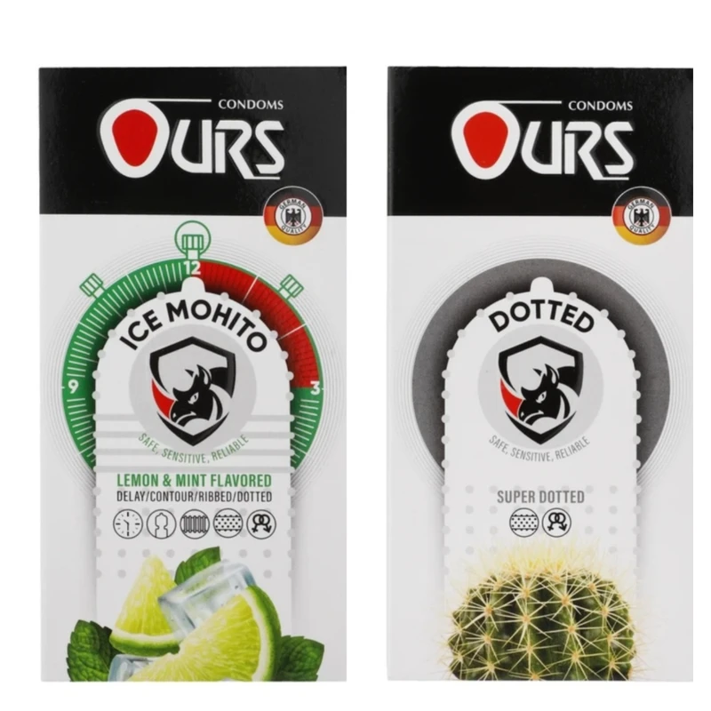 کاندوم تاخیری اورز مدل ICE MOHITO بسته 12 عددی به همراه کاندوم خاردار اورز مدل DOTTED بسته 12 عددی
