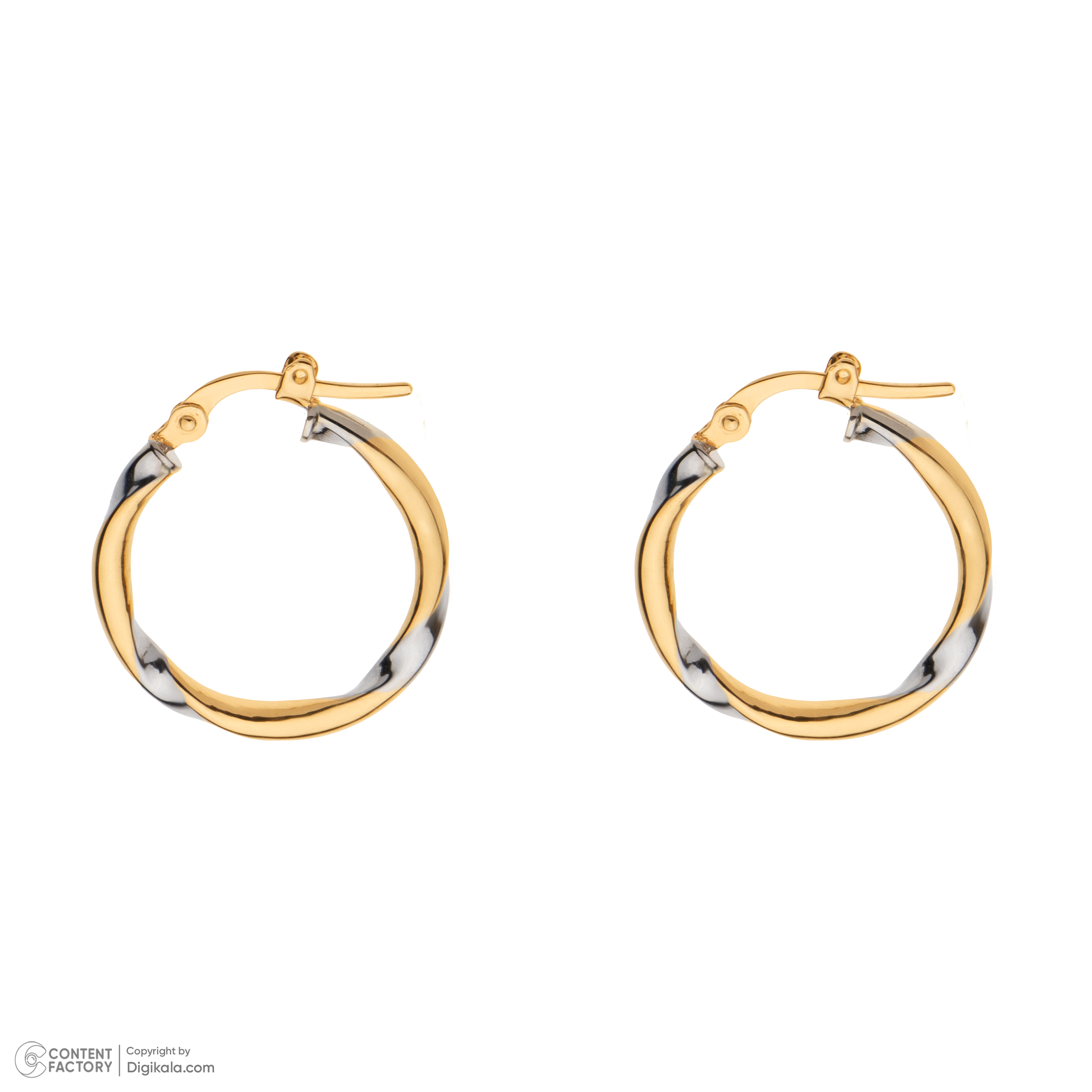 گوشواره حلقه‌ای طلا 18 عیار زنانه گلدم مدل E-3070049