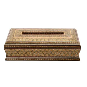 جای دستمال کاغذی خاتم کاری مدل هیوا