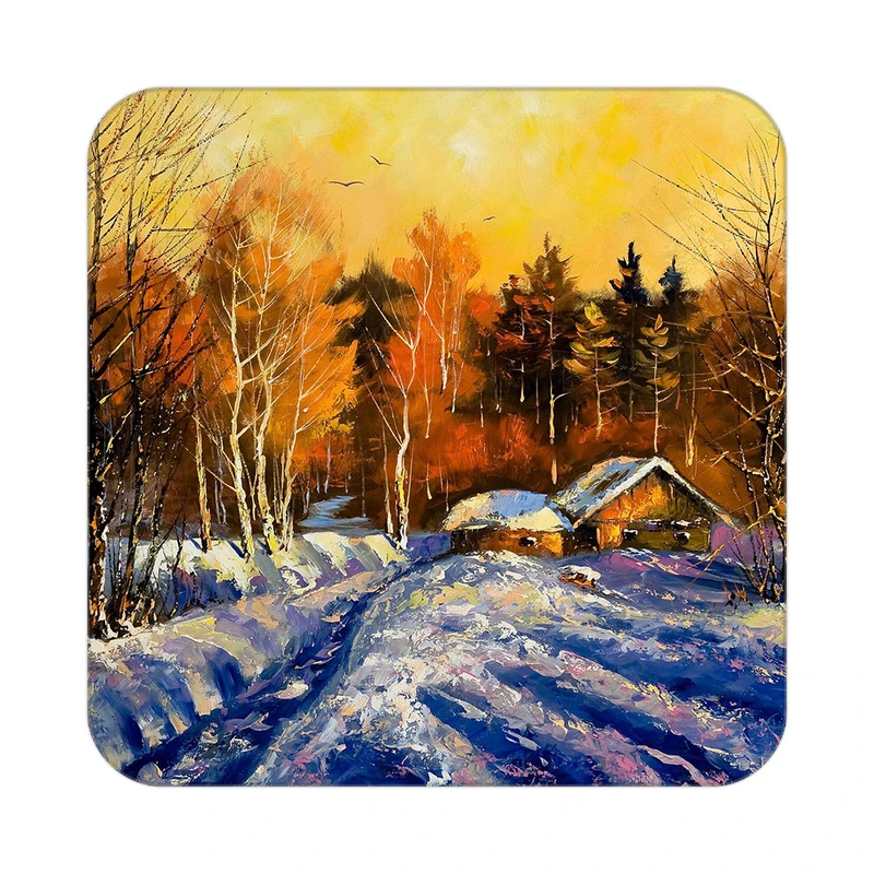 زیر لیوانی کاکتی طرح نقاشی رنگ روغن مدل mg10628