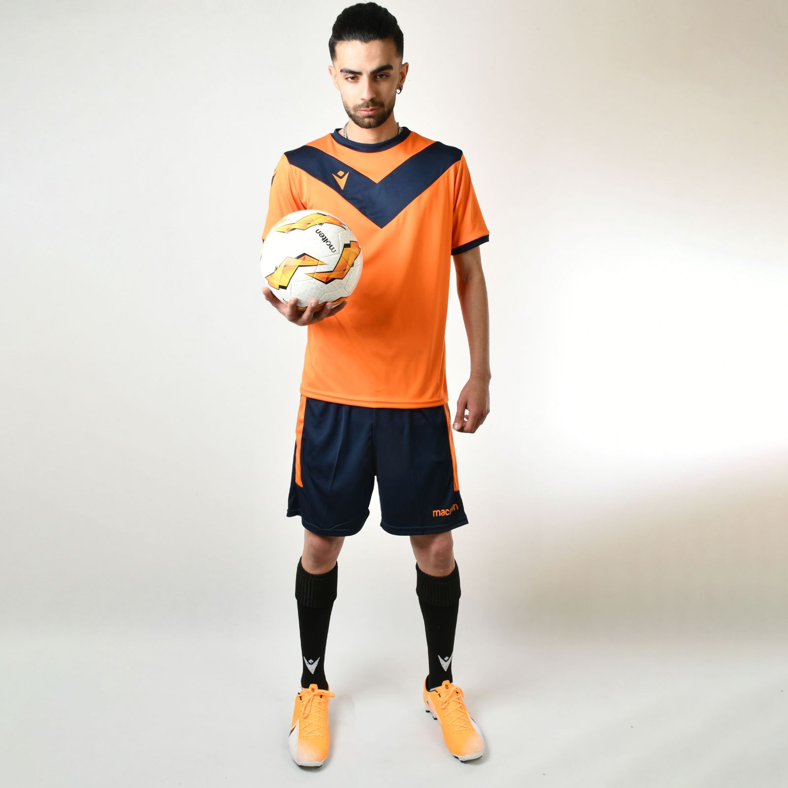 ست پیراهن و شورت ورزشی مردانه مکرون مدل پالرمو رنگ نارنجی  -  - 2