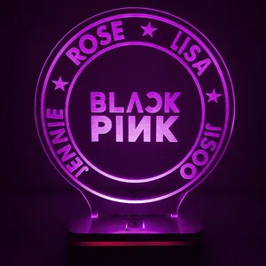 چراغ خواب طرح گروه بلک پینک  602-Black Pink مدل هفت رنگ