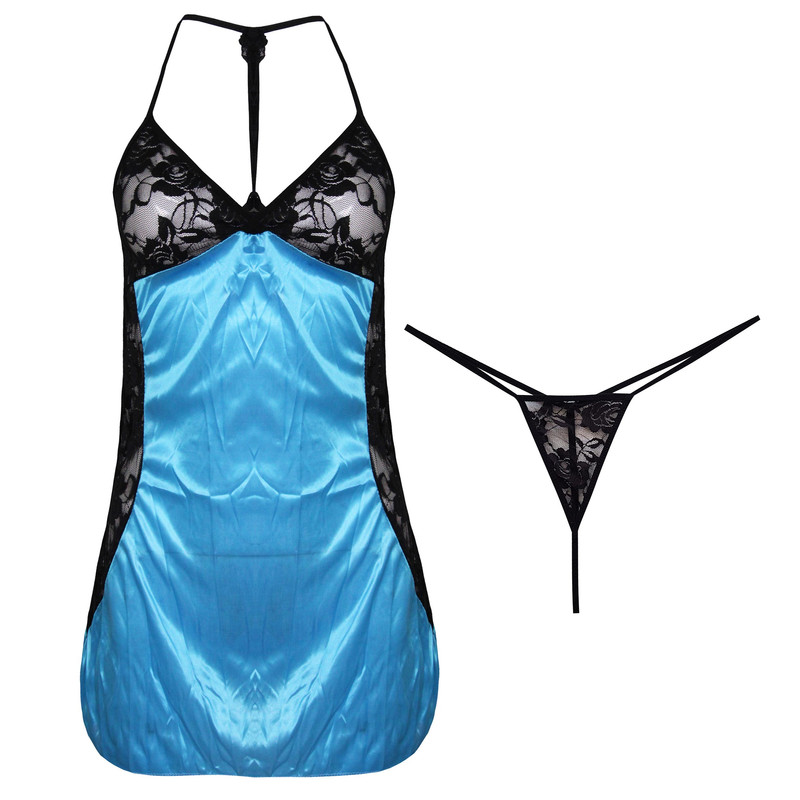 لباس خواب زنانه ماییلدا مدل 4479 رنگ آبی روشن