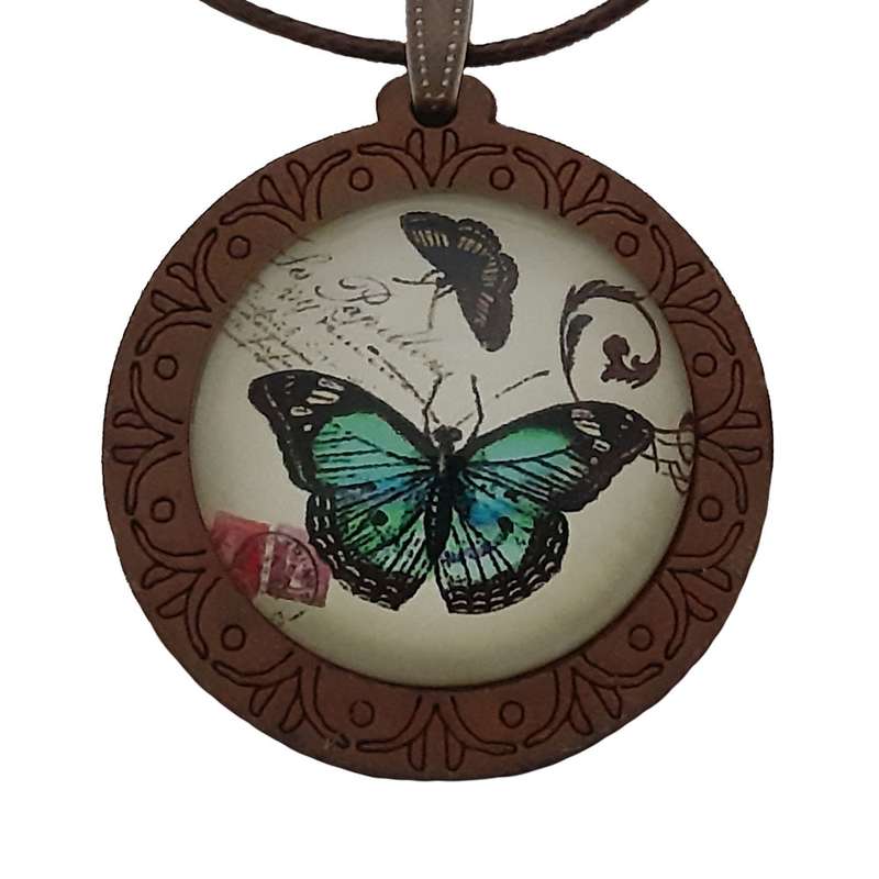 گردنبند زنانه طرح پروانه کد R.M 384