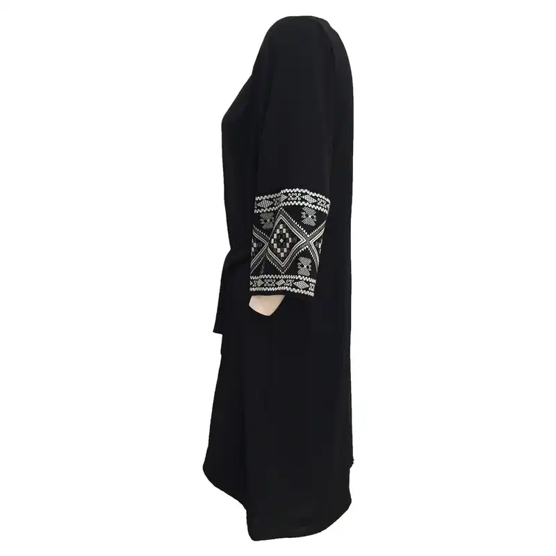 مانتو زنانه مدل نخی ابر و بادی نپالی کد  tm-2706 رنگ مشکی