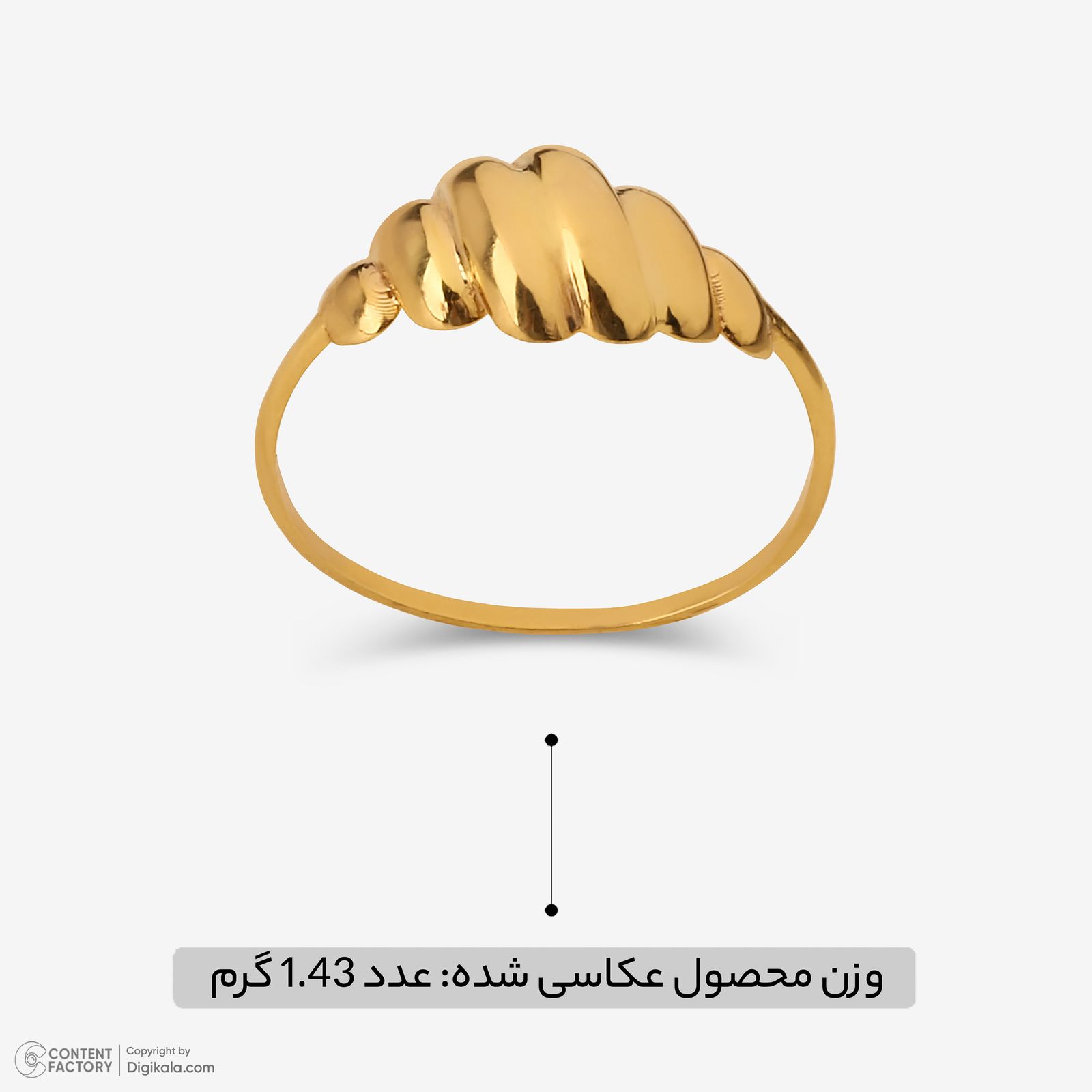 انگشتر طلا 18 عیار زنانه مطیع ها مدل 388 سایز 50 -  - 5