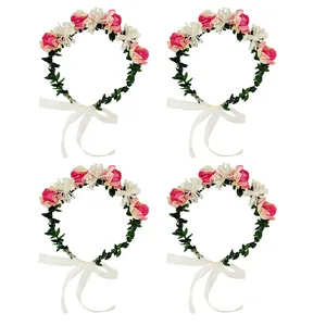 تاج مو دخترانه مدل شکوفه کد D بسته چهارعددی