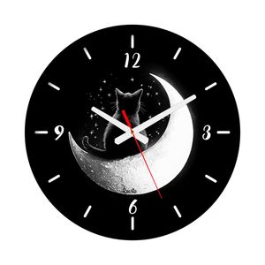 ساعت دیواری کوارتز راویتا مدل ماه و گربه کد 3632