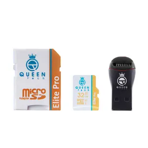  کارت حافظه microSDHC کوئین تک مدل +Elite pro 566X کلاس 10 استاندارد UHS-I U3 سرعت 85MBps ظرفیت 32 گیگابایت به همراه آداپتور SD و کارت خوان