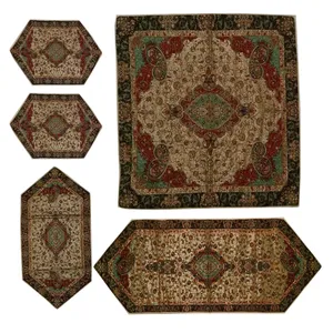 رومیزی 5 تکه ترمه طرح ارغوان شاین