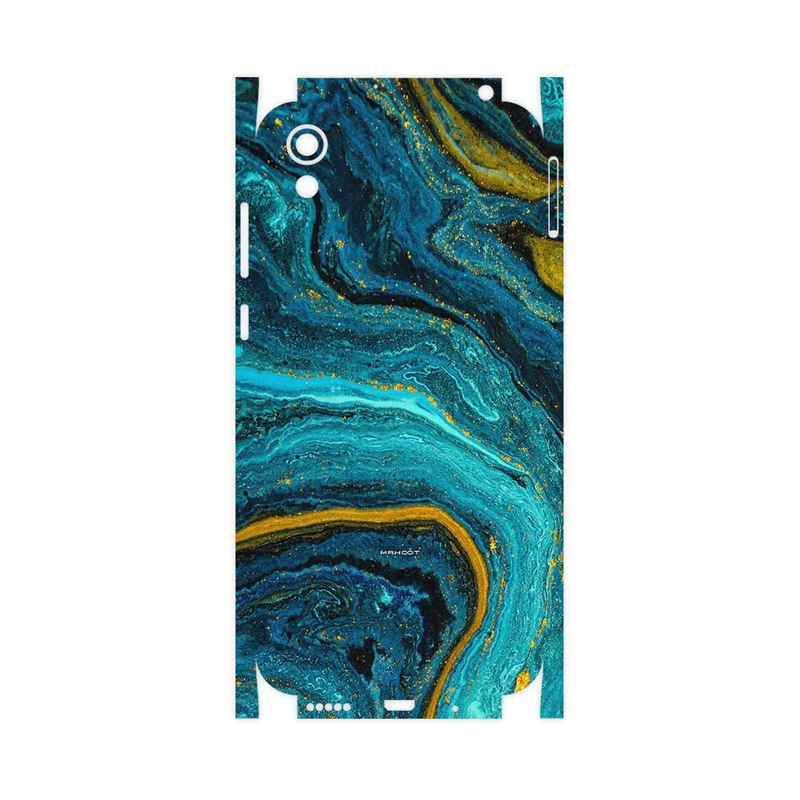 برچسب پوششی ماهوت مدل Turquoise marblewith golden streaks-FullSkin مناسب برای گوشی موبایل آنر 8S