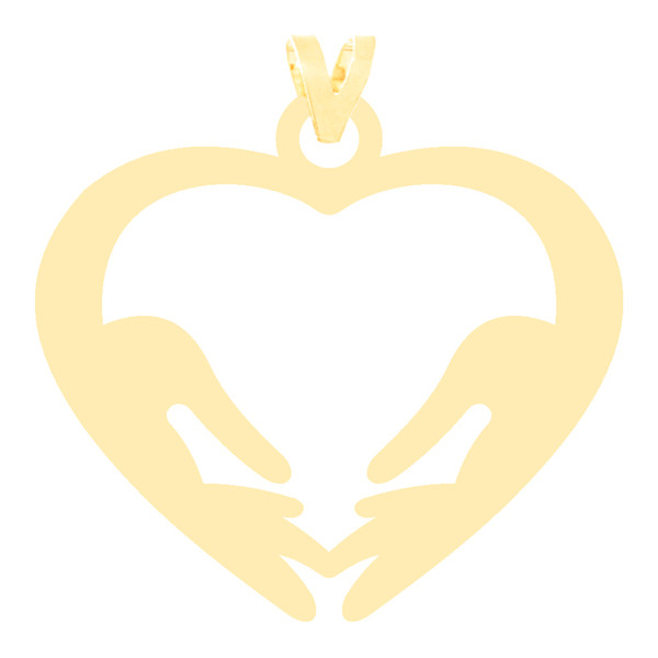 آویز گردنبند طلا 18 عیار زنانه کرابو طرح قلب و دست مدل Kr3252