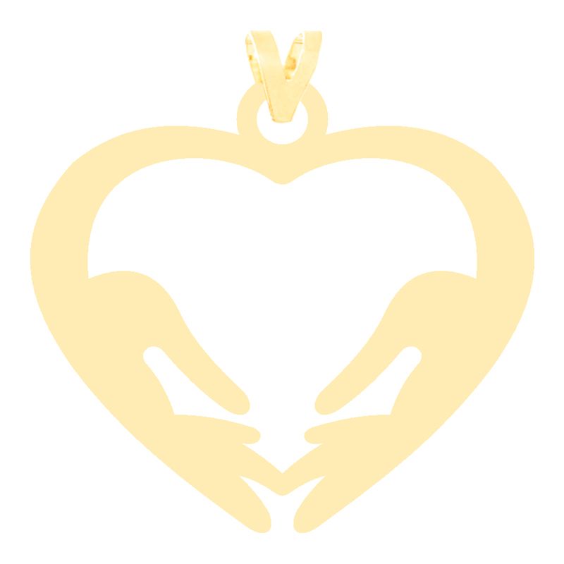 آویز گردنبند طلا 18 عیار زنانه کرابو طرح قلب و دست مدل Kr3252 -  - 1