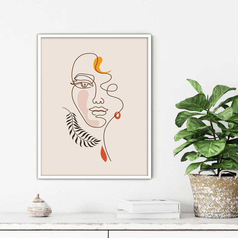 تابلو آتریسا طرح لاین آرت مدرن مدل ATFL98 فریم سفید