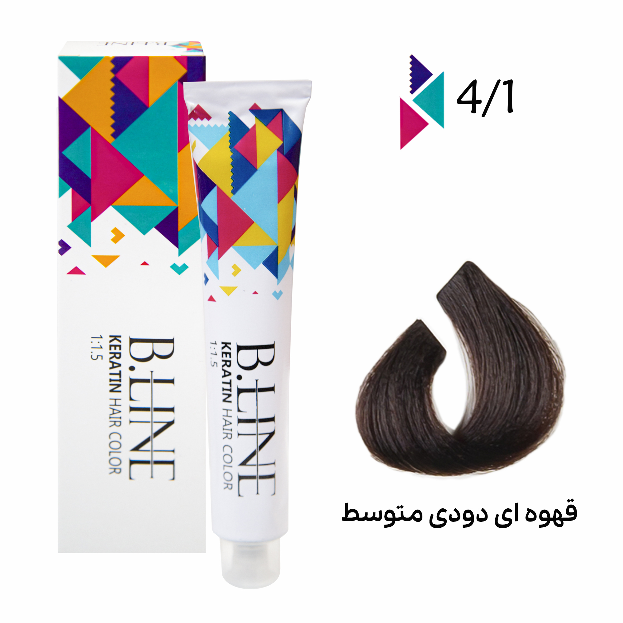 رنگ مو بی لاین شماره 4.1 حجم 100 میلی لیتر رنگ قهوه ای دودی متوسط