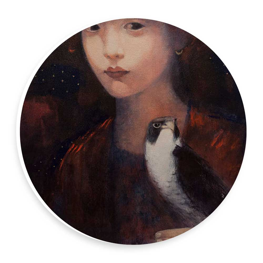 دیوارکوب طرح بانو و پرنده شکاری مدل wtb272