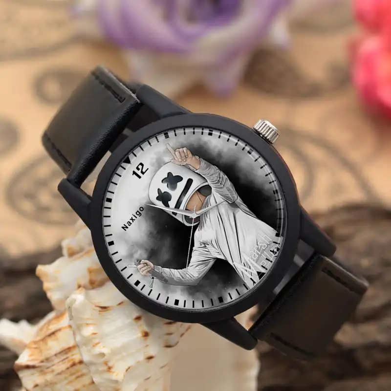 ساعت مچی عقربه ای ناکسیگو طرح دی جی مارشملو کد LF4187