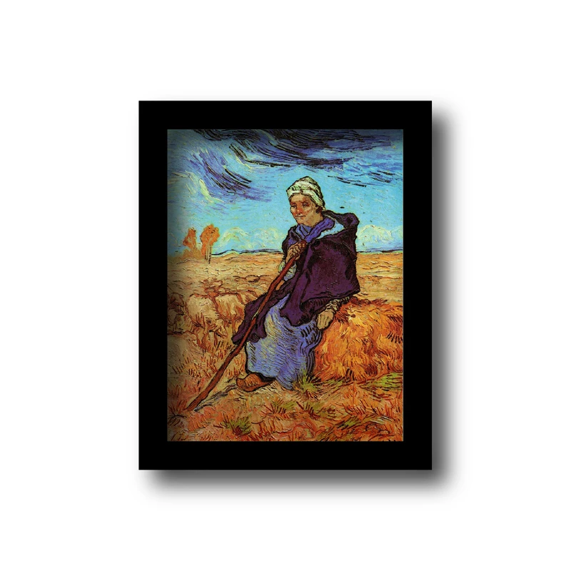 تابلو مدل آثار ونگوگ طرح چوپان زن پس از چراندن گوسفندان
