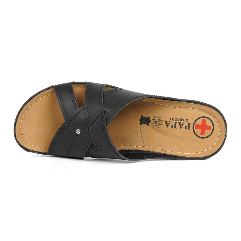 دمپایی زنانه پاپا مدل سانیا رنگ مشکی