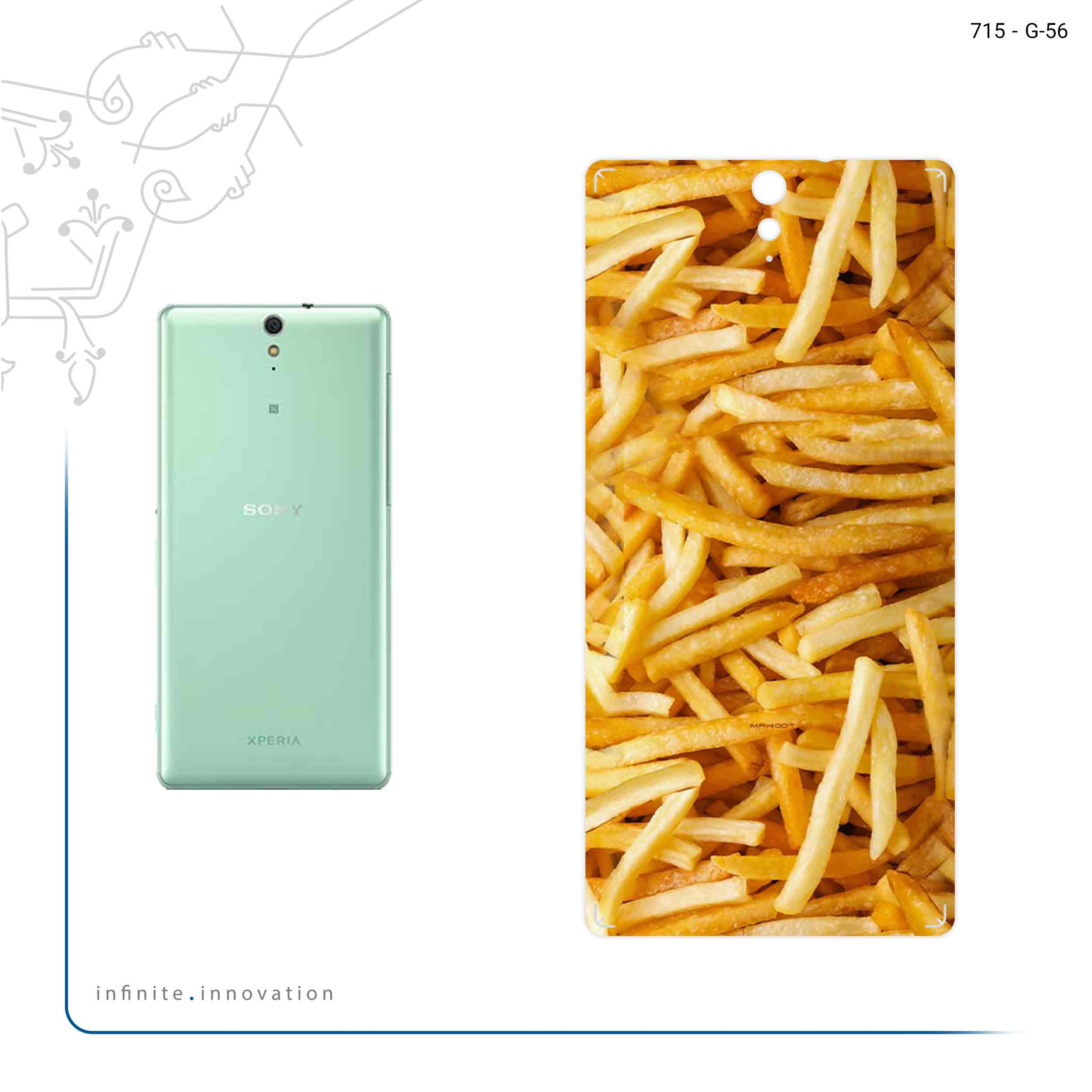 برچسب پوششی ماهوت مدل French fries مناسب برای گوشی موبایل سونی Xperia C5