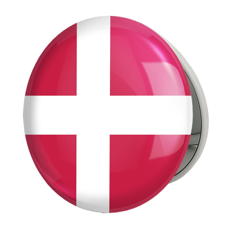 آینه جیبی خندالو طرح پرچم دانمارک مدل تاشو کد 20657 
