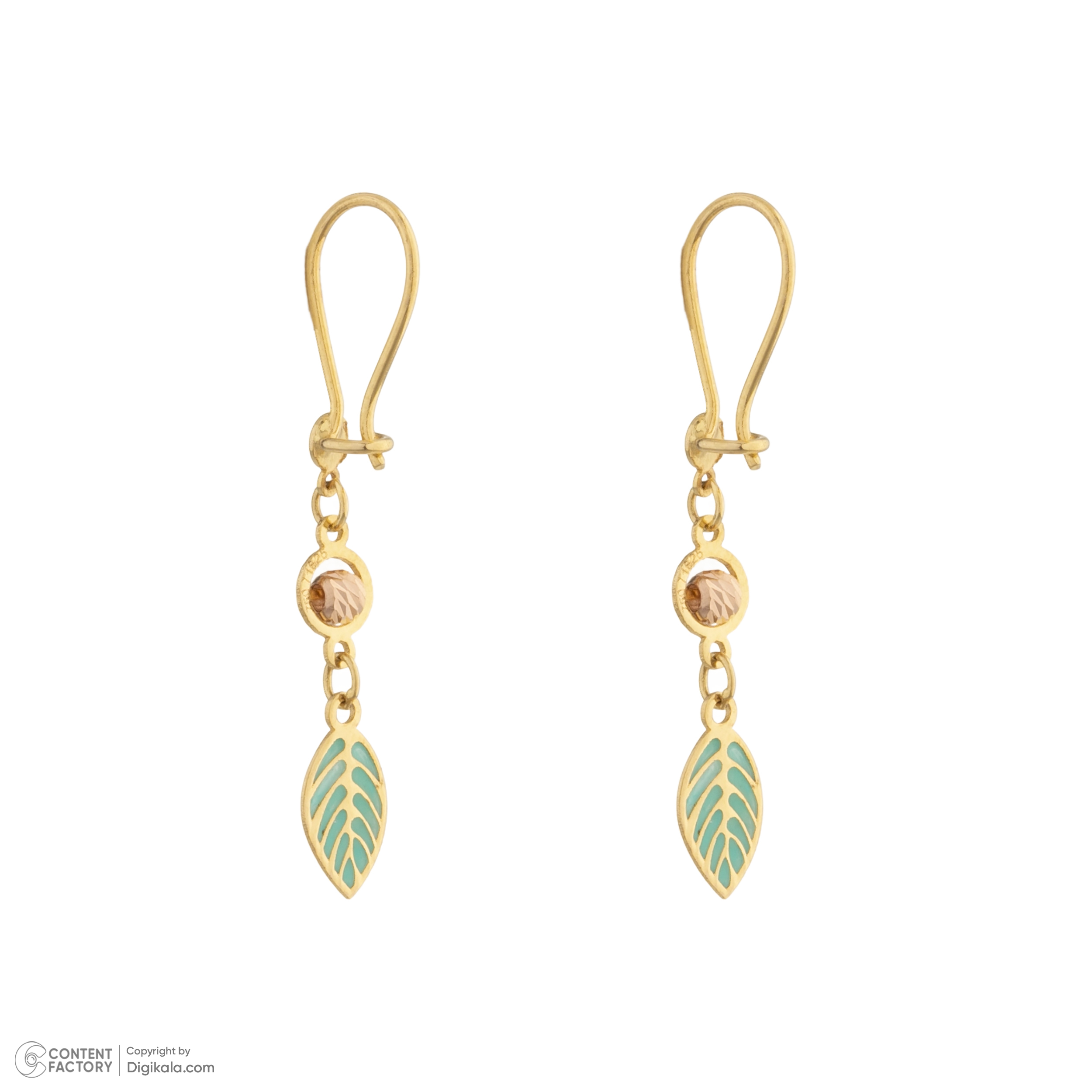 گوشواره آویزی طلا 18 عیار زنانه گلدم مدل E-3070089
