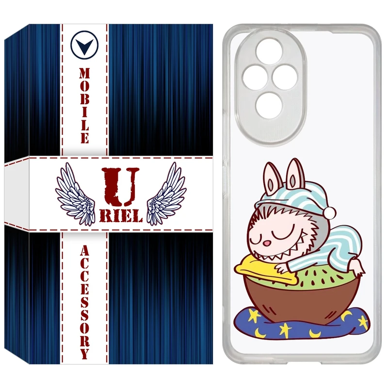 کاور یوریل مدل Clear کد 127 طرح لبوبو Labubu مناسب برای گوشی موبایل آنر 200