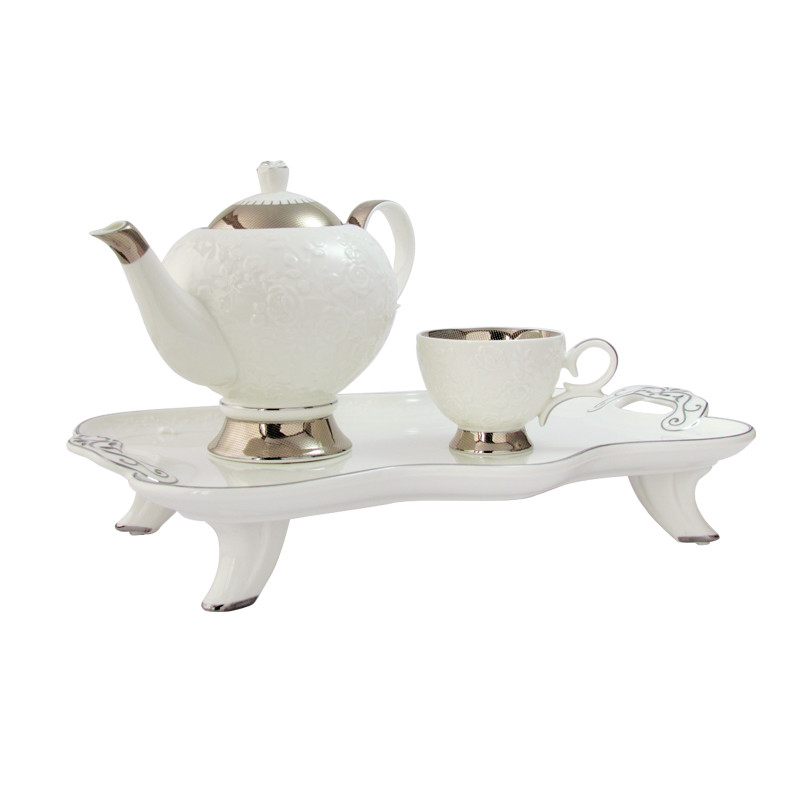 سرویس چای خوری 8 پارچه کالاندی مدل Embossed Flower