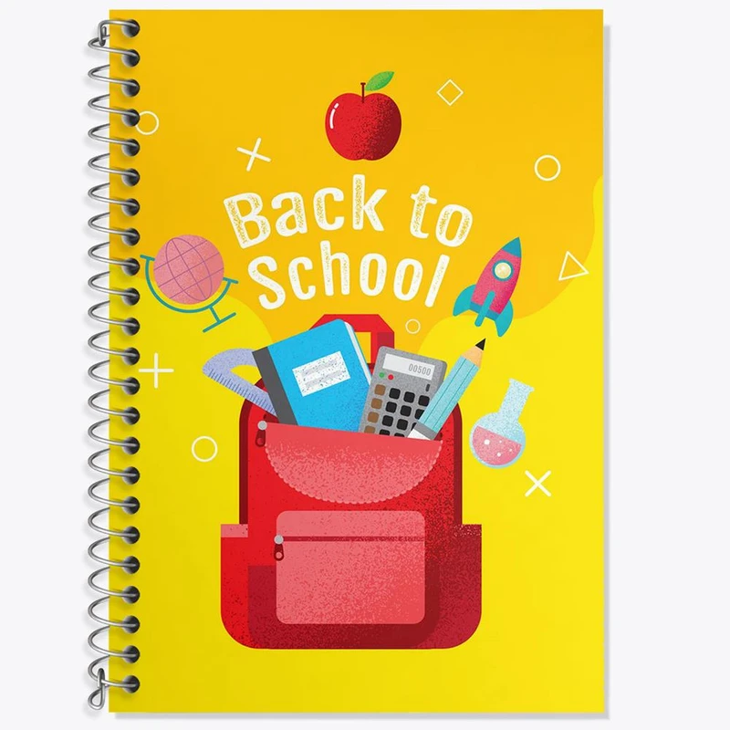 دفتر زبان 50 برگ خندالو مدل دو خط طرح بازگشت به مدرسه کد 30040