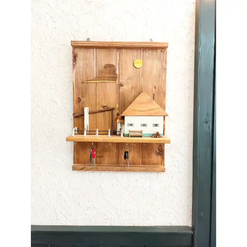 جاکلیدی چوبی مدل دهکده رویایی کد 5318