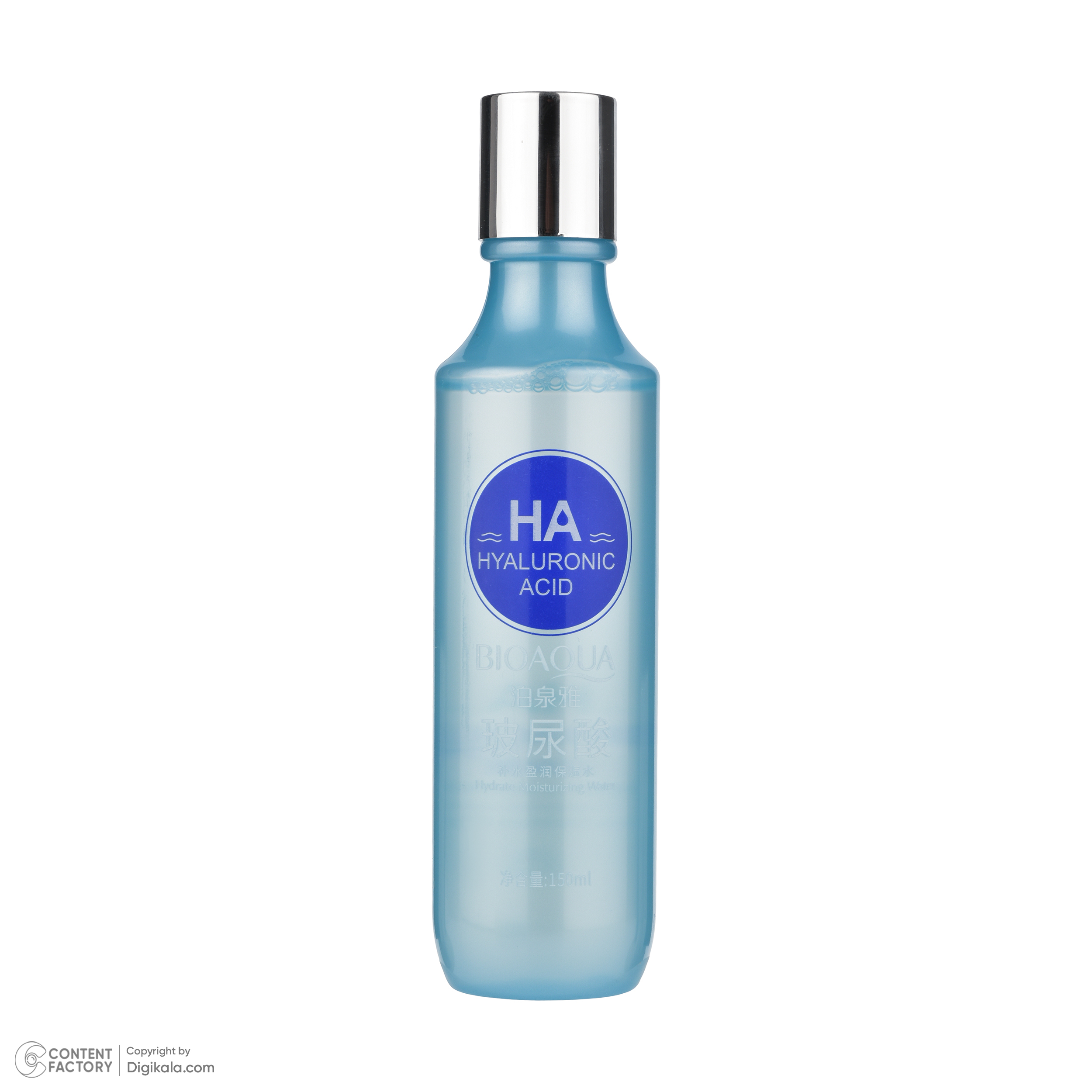 محلول آبرسان صورت بی آکوا مدل Hyaluronic Acid مناسب برای انواع پوست حجم 150 میلیلیتر