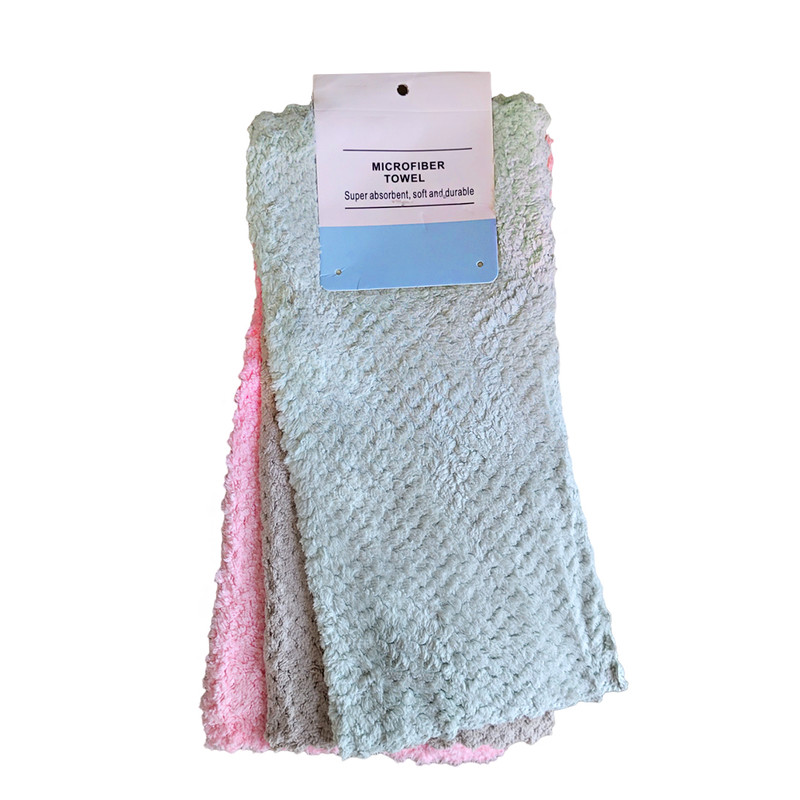 دستمال آشپزخانه مدل حوله ای میکروفایبر سوزنی کد 18 بسته 3 عددی