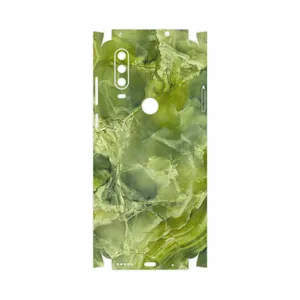 MAHOOT Green Crystal Marble-FullSkin Cover Sticker for Motorola One Action
