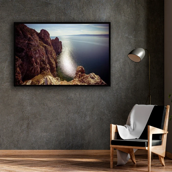 تابلو بکلیت طرح منظره دریا و صخره مدل B-D1409