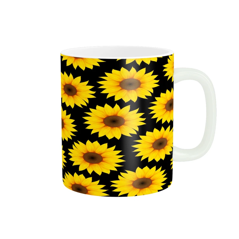 ماگ پادآفرین مدل فانتزی طرح گل آفتابگردان کد p9696